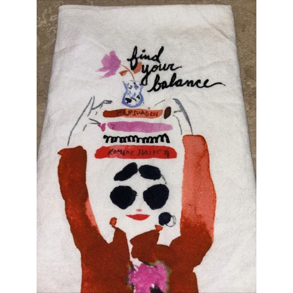 Anthropologie DishTowel Tea Towel Cotton Erisha Kitchen Cotton Find Your Balance